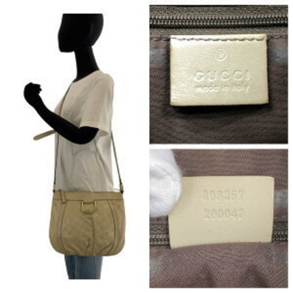 GUCCI Abbey Guccisima Ivory White Leather Crossbody - Picture 1 of 9